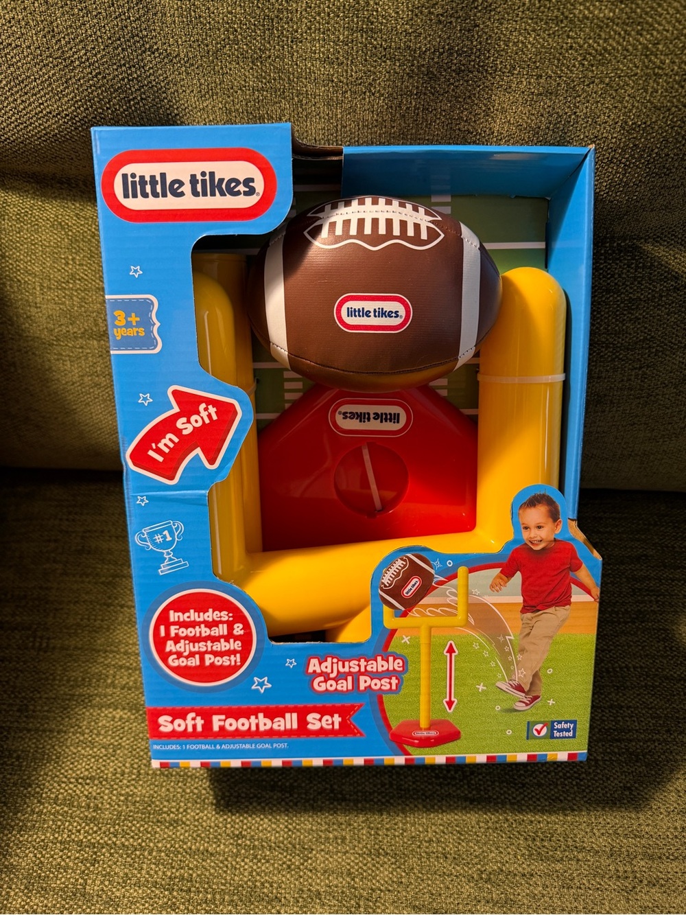 NEW Little Tikes Soft Football Set Adjustable Goal Post Toddler Sports Toy